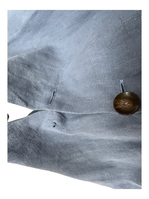 Paloma - Wool Size 38 Blue Linen Sleeveless Button Down Midi Dress Blue / 38