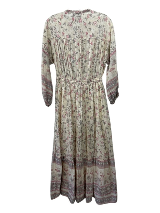 Cleobella Size Small Butter Yellow, Pink & Gray Cotton Long Sleeve Floral Dress Butter Yellow, Pink & Gray / Small