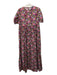 Casey Marks Size Small Burgundy, Pink & Multi Cotton Short Sleeve Floral Dress Burgundy, Pink & Multi / Small