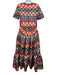 La Double J Size XS Multi Polyester Satin Geometric Short Sleeve Dress Multi / XS