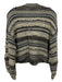 L'agence Size S Taupe & Black Acrylic Open Knit Button Down Stripe Cardigan Taupe & Black / S