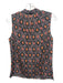Kobi Halperin Size S Black & Burgundy Silk V Neck Abstract Tie Neck Top Black & Burgundy / S