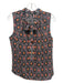 Kobi Halperin Size S Black & Burgundy Silk V Neck Abstract Tie Neck Top Black & Burgundy / S