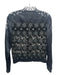 Elie Tahari Size XS Black & White Print Polyester & Silk Zipper Crochet Jacket Black & White Print / XS