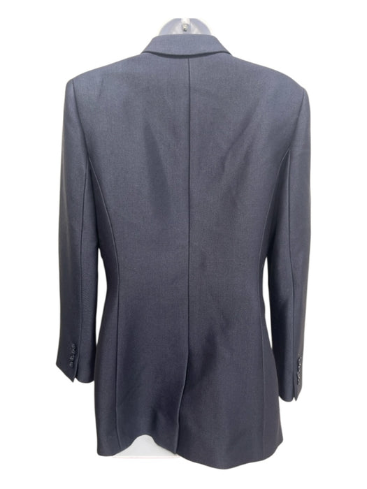 Gabriela Hearst Size 42 Navy Virgin Fleece Blend Tie Front Gathered Jacket Navy / 42