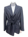 Gabriela Hearst Size 42 Navy Virgin Fleece Blend Tie Front Gathered Jacket Navy / 42