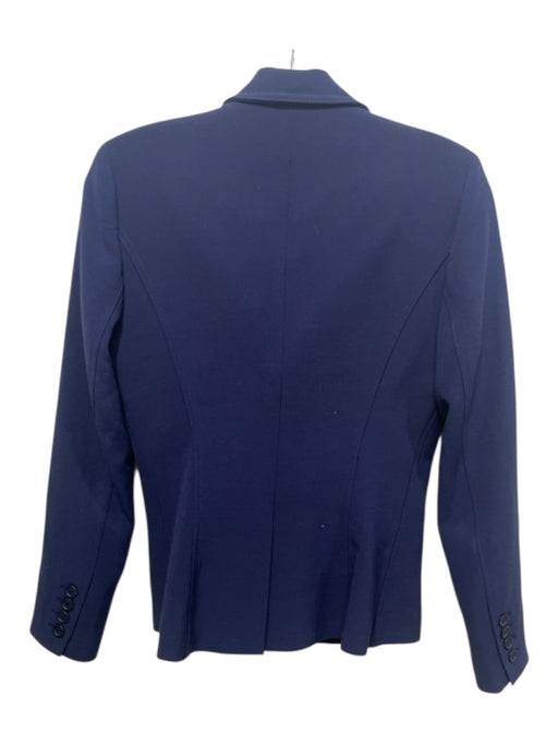 Smythe Size 6 Navy Polyester GHW Assymetric Long Sleeve Blazer Jacket Navy / 6