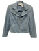 Akris Punto Size 4 Light Blue & Silver Cotton Blend Splatter Lapel Jacket Light Blue & Silver / 4