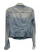Paige Size S Light Wash Cotton Blend Distressed Faded Detail Button Front Jacket Light Wash / S