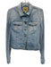 Paige Size S Light Wash Cotton Blend Distressed Faded Detail Button Front Jacket Light Wash / S