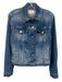 Frame Size S Mid Wash Cotton Blend Faded Detail Button Front Jacket Mid Wash / S