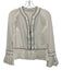 Anne Fontaine Size 38/S White & Black Cotton Blend Pleated Contrast Piping Top White & Black / 38/S