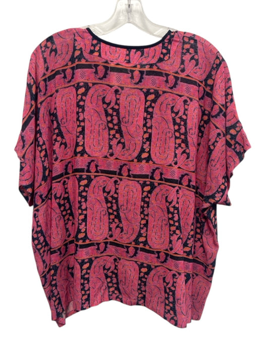 Figue Size S Fucshia pink, orange, & black Viscose Blend Abstract Print Top Fucshia pink, orange, & black / S