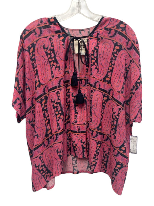 Figue Size S Fucshia pink, orange, & black Viscose Blend Abstract Print Top Fucshia pink, orange, & black / S
