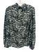 Jonathan Simkhai Size M Green, Gray & Black Silk Blend Tiger Print Mock Neck Top Green, Gray & Black / M