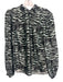 Jonathan Simkhai Size M Green, Gray & Black Silk Blend Tiger Print Mock Neck Top Green, Gray & Black / M