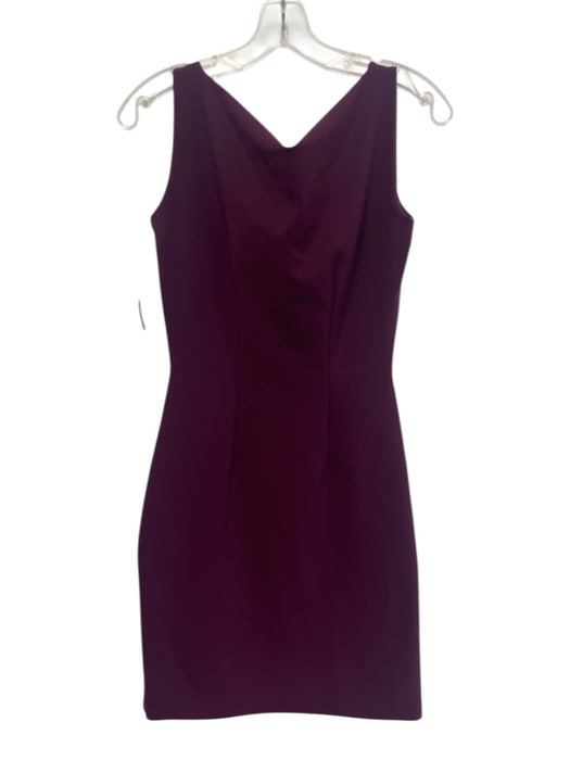 Chiara Boni Size 46/M Purple Polymide Blend Pleat Detail Sleeveless Sheath Dress Purple / 46/M