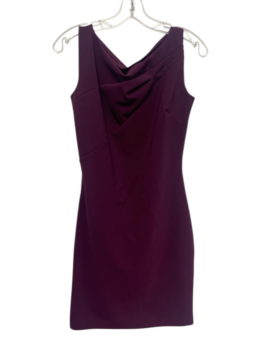 Chiara Boni Size 46/M Purple Polymide Blend Pleat Detail Sleeveless Sheath Dress Purple / 46/M