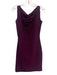 Chiara Boni Size 46/M Purple Polymide Blend Pleat Detail Sleeveless Sheath Dress Purple / 46/M