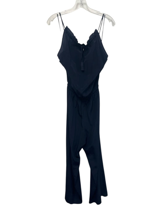Tory Burch Size S Navy Blue & White Silk Embroidered Drawstring Waist Jumpsuit Navy Blue & White / S
