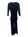 Chiara Boni Size 40/XS Black Polymide Blend Satin Belted Lapel Jumpsuit Black / 40/XS