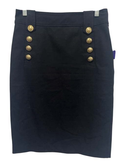 Derek Lam 10 Crosby Size 6 Black Cotton Blend Gold Tone Hardware Pencil Skirt Black / 6