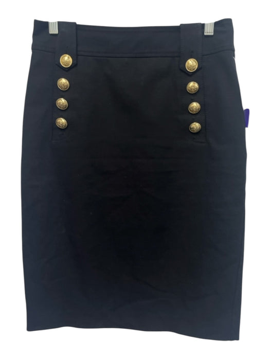 Derek Lam 10 Crosby Size 6 Black Cotton Blend Gold Tone Hardware Pencil Skirt Black / 6