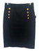 Derek Lam 10 Crosby Size 6 Black Cotton Blend Gold Tone Hardware Pencil Skirt Black / 6