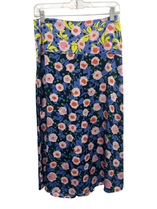 Stine Goya Size M Blue, Pink, Green Polyester Floral Draped Detail Midi Skirt Blue, Pink, Green / M