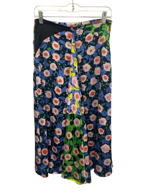 Stine Goya Size M Blue, Pink, Green Polyester Floral Draped Detail Midi Skirt Blue, Pink, Green / M
