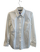 Lafayette 148 Size 8 White Cotton Long Sleeve Bedazzled Collar Button Down Top White / 8