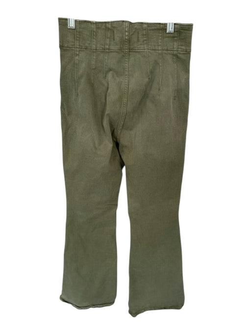 We The Free Size 28 Sage Green Cotton Blend Bootcut Pleated Waist Pants Sage green / 28