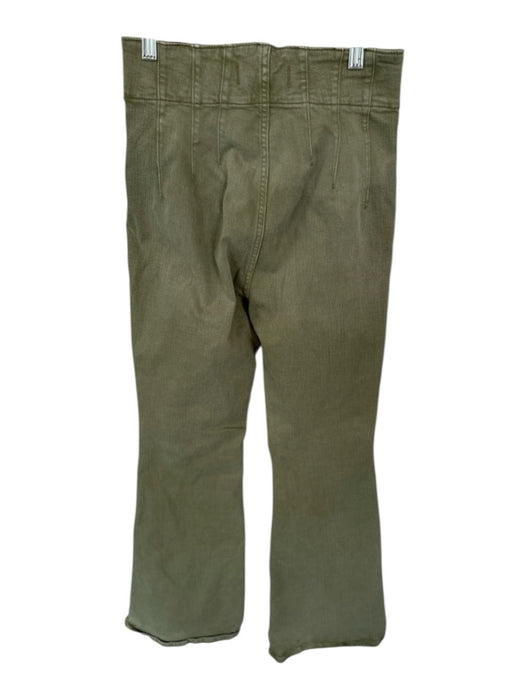 We The Free Size 28 Sage Green Cotton Blend Bootcut Pleated Waist Pants Sage green / 28