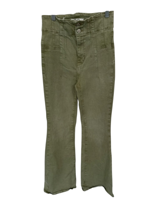 We The Free Size 28 Sage Green Cotton Blend Bootcut Pleated Waist Pants Sage green / 28