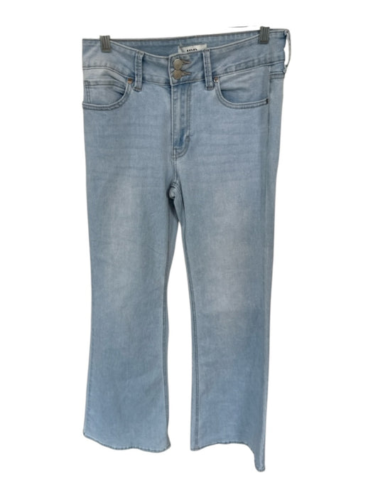 JBD Light Wash Cotton Boot Cut Button High Waist Pants Light Wash