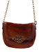 Tory Burch Orange Leather gold tone metal Double T Logo Flap Closure Purse Orange