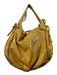 Gucci Yellow Patent Leather Gold-Tone Crest Medallion Tie Detail Top Zip Bag Yellow