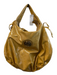 Gucci Yellow Patent Leather Gold-Tone Crest Medallion Tie Detail Top Zip Bag Yellow