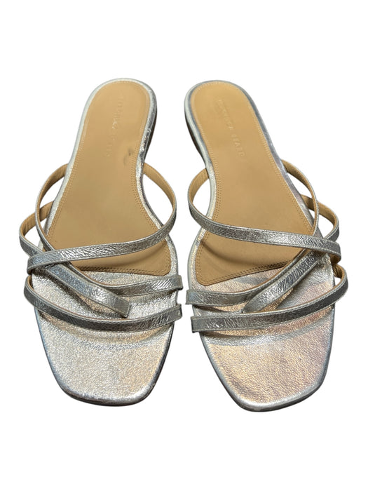 Veronica Beard Shoe Size 10 Silver Leather Square Toe Criss Cross Straps Shoes Silver / 10
