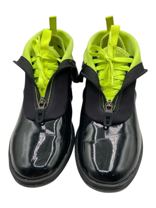 Nike Shoe Size 5.5 Black & Neon Yellow Synthetic Rubber lace up Zip Up Sneakers Black & Neon Yellow / 5.5