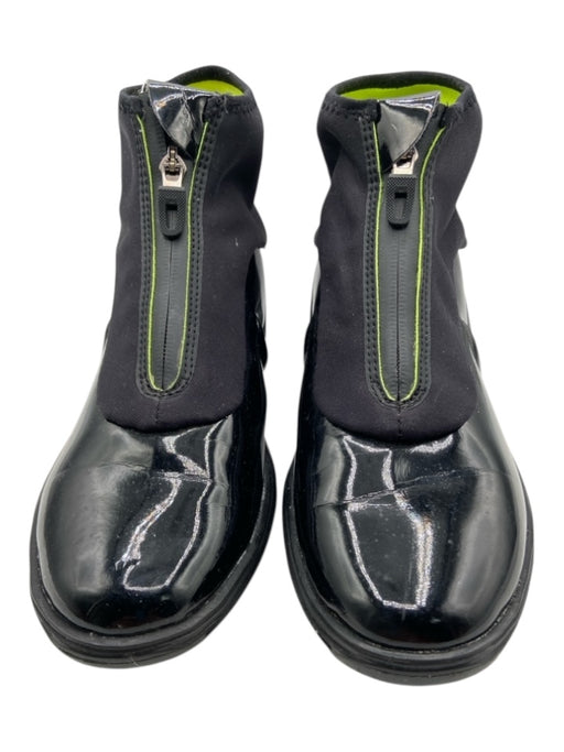 Nike Shoe Size 5.5 Black & Neon Yellow Synthetic Rubber lace up Zip Up Sneakers Black & Neon Yellow / 5.5