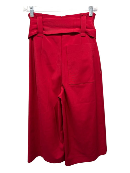 Tibi Size Small Red Asymetric Wide Leg Pockets Culotte Pants Red / Small