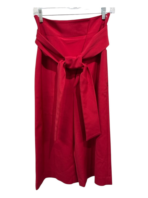 Tibi Size Small Red Asymetric Wide Leg Pockets Culotte Pants Red / Small
