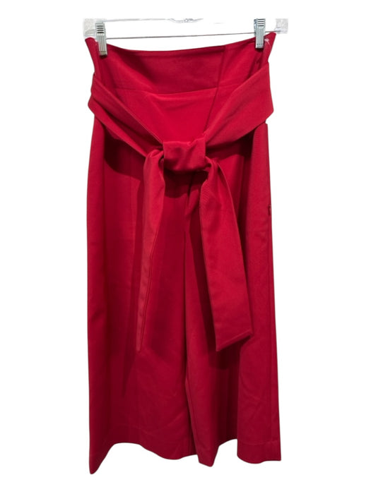 Tibi Size Small Red Asymetric Wide Leg Pockets Culotte Pants Red / Small