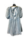 BHLDN Size 0 Baby Blue Polyester Half Puff Sleeve Back Zip Tie at Back Dress Baby Blue / 0