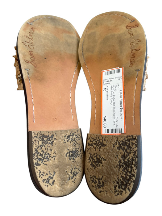 Sam Edelman Shoe Size 10 Light Tan Raffia Flat Slide Open Toe & Heel Shoes Light Tan / 10