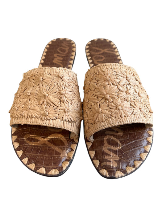 Sam Edelman Shoe Size 10 Light Tan Raffia Flat Slide Open Toe & Heel Shoes Light Tan / 10