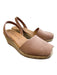 Spanish Sandal Shoe Size 41 nude Leather Peep Toe Stretch Strap Wedge Shoes nude / 41