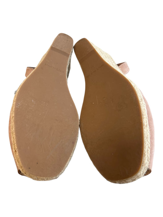 Spanish Sandal Shoe Size 41 nude Leather Peep Toe Stretch Strap Wedge Shoes nude / 41