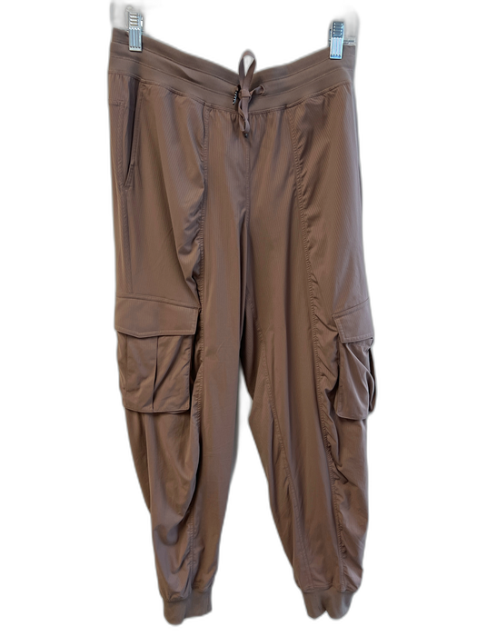 Lululemon Size Medium Brown Nylon Tie At Waist Cargo Pockets Ruched Jogger Pants Brown / Medium